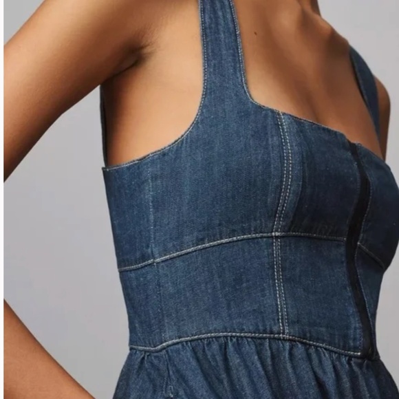 NWT Reformation Tagliatelle Denim Midi Dress - Picture 4 of 8
